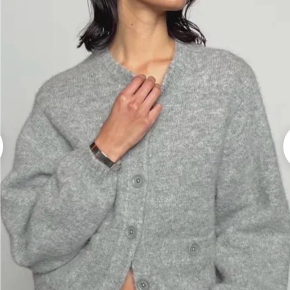 NATION TESSA CARDIGAN IN DOVE GRAY HEATHER - Picture 10 of 10